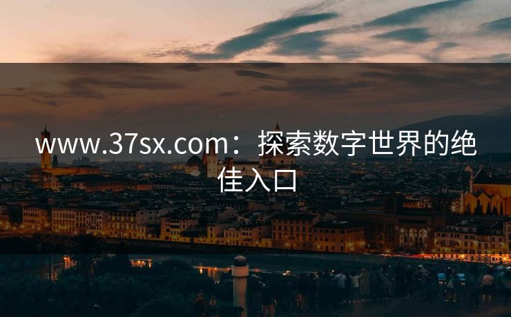 www.37sx.com：探索数字世界的绝佳入口