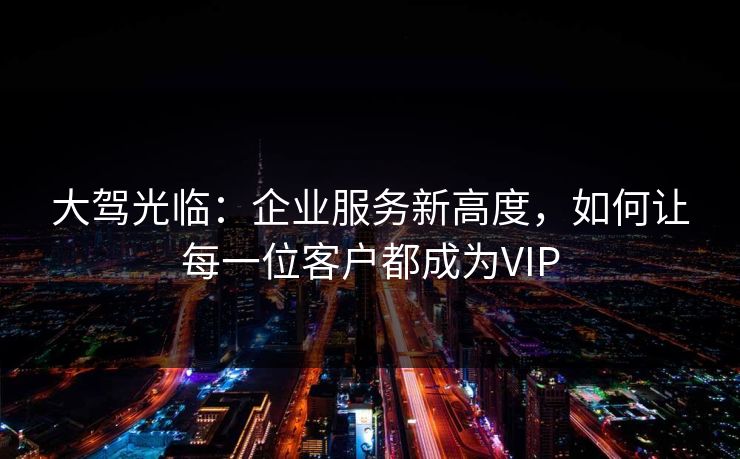 大驾光临：企业服务新高度，如何让每一位客户都成为VIP