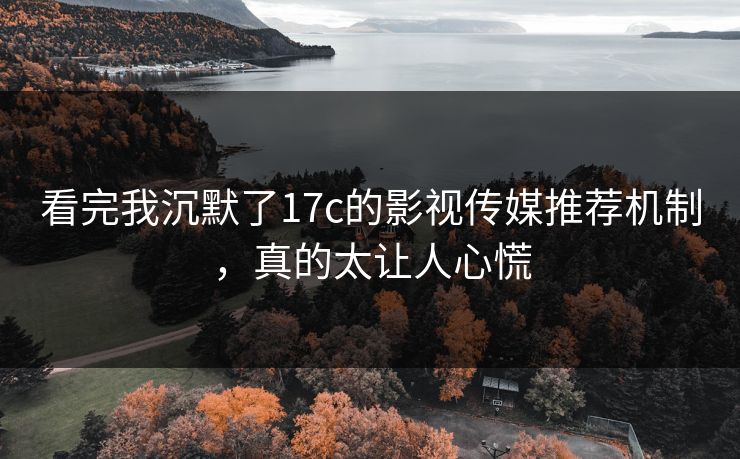 看完我沉默了17c的影视传媒推荐机制，真的太让人心慌