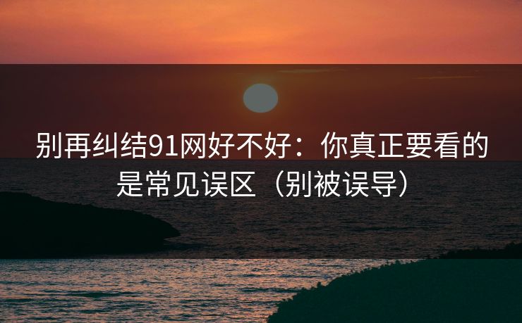 别再纠结91网好不好：你真正要看的是常见误区（别被误导）